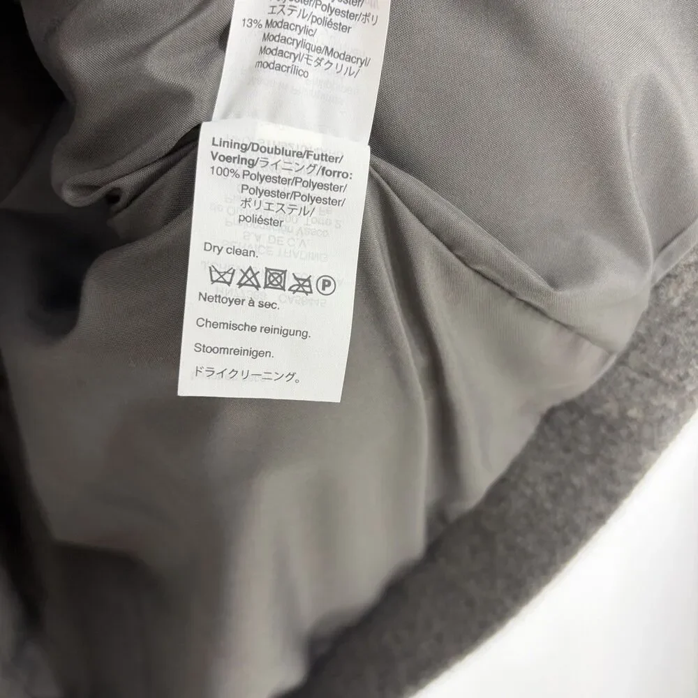 J Crew Vail Parka Coat Size 8 Heather Gray Faux Fur Hood Wool Jacket Lined Warm - Picture 8 of 9